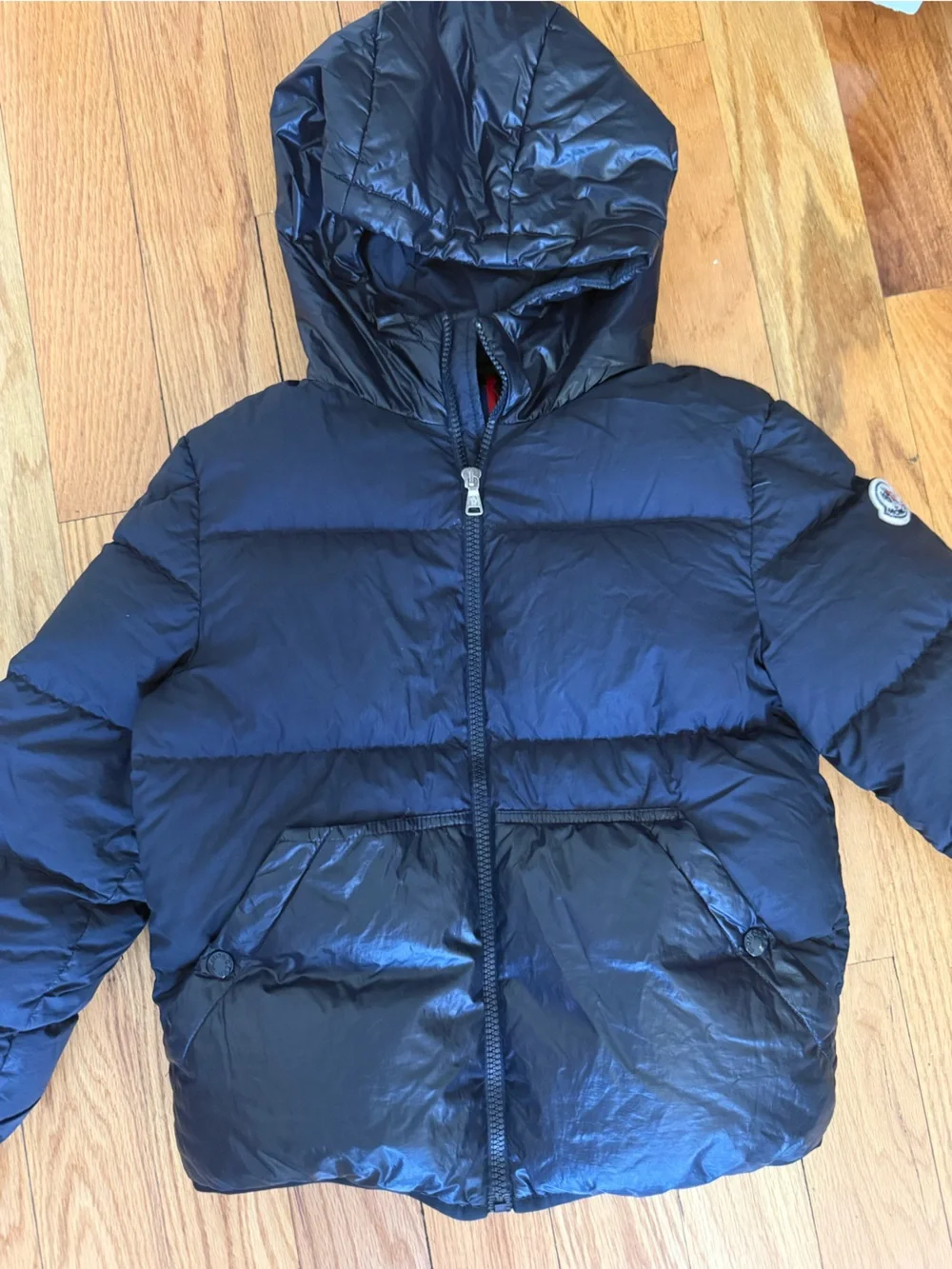 Moncler Navy Quilted Puffer Jacket with Hood